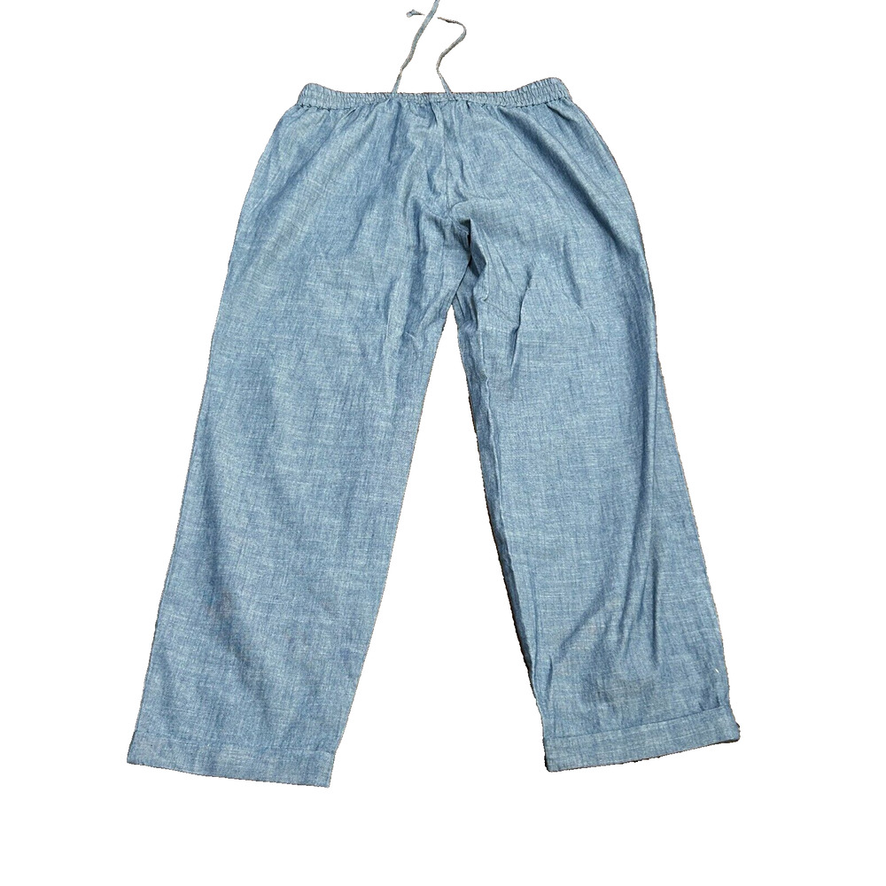 NWT J.Crew Women's Chambray Drawstring Pocket‎ Pull-On Tapered Leg Pants Size 4